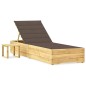 vidaXL Lettino da Giardino con Tavolino Cuscino Legno Pino Impregnato vidaXL Lettino da Giardino con Tavolino Cuscino Legno Pino Impregnato