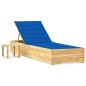 vidaXL Lettino da Giardino con Tavolino Cuscino Legno Pino Impregnato vidaXL Lettino da Giardino con Tavolino Cuscino Legno Pino Impregnato