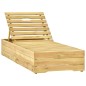 vidaXL Lettino da Giardino con Tavolino Cuscino Legno Pino Impregnato vidaXL Lettino da Giardino con Tavolino Cuscino Legno Pino Impregnato