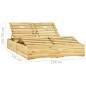 vidaXL Lettino Prendisole Doppio e Cuscini Blu Pino Impregnato vidaXL Lettino Prendisole Doppio e Cuscini Blu Pino Impregnato