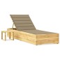 vidaXL Lettino da Giardino con Tavolino Cuscino Legno Pino Impregnato vidaXL Lettino da Giardino con Tavolino Cuscino Legno Pino Impregnato