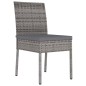 vidaXL Set da Pranzo da Giardino 3 pz in Polyrattan Grigio