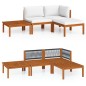 vidaXL Set Divani da Giardino 4 pz con Cuscini Crema Massello Acacia vidaXL Set Divani da Giardino 4 pz con Cuscini Crema Massello Acacia