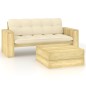 vidaXL Set Divani da Giardino 2 pz con Cuscini Legno Pino Impregnato