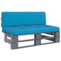 vidaXL Divano Centrale da Giardino Pallet Legno Pino Impregnato Grigio