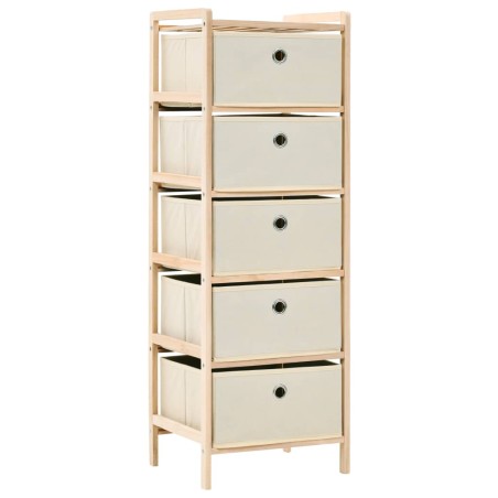 Armadietti 2 pz con 5 Cesti in Tessuto e Legno di Cedro Beige