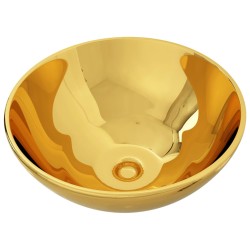 vidaXL Lavandino 32,5x14 cm in Ceramica Oro