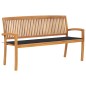vidaXL Panchina da Giardino Impilabile con Cuscino 159cm Teak Massello vidaXL Panchina da Giardino Impilabile con Cuscino 159cm Teak Massello