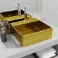 vidaXL Lavandino con Troppopieno 41x41x15 cm in Ceramica Oro vidaXL Lavandino con Troppopieno 41x41x15 cm in Ceramica Oro