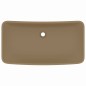 vidaXL Lavandino Lusso Rettangolare Crema Opaco 71x38 cm in Ceramica vidaXL Lavandino Lusso Rettangolare Crema Opaco 71x38 cm in Ceramica
