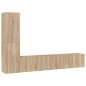 Set di Mobili Porta TV 4 pz Rovere Sonoma in Legno Multistrato Set di Mobili Porta TV 4 pz Rovere Sonoma in Legno Multistrato
