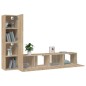 Set di Mobili Porta TV 4 pz Rovere Sonoma in Legno Multistrato Set di Mobili Porta TV 4 pz Rovere Sonoma in Legno Multistrato
