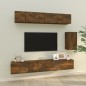Set di Mobili Porta TV 6 pz Rovere Fumo in Legno Multistrato Set di Mobili Porta TV 6 pz Rovere Fumo in Legno Multistrato