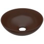 vidaXL Lavandino da Bagno in Ceramica Marrone Scuro Rotondo vidaXL Lavandino da Bagno in Ceramica Marrone Scuro Rotondo