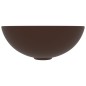 vidaXL Lavandino da Bagno in Ceramica Marrone Scuro Rotondo vidaXL Lavandino da Bagno in Ceramica Marrone Scuro Rotondo