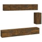 Set di Mobili Porta TV 6 pz Rovere Fumo in Legno Multistrato Set di Mobili Porta TV 6 pz Rovere Fumo in Legno Multistrato