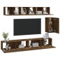 Set di Mobili Porta TV 6 pz Rovere Fumo in Legno Multistrato Set di Mobili Porta TV 6 pz Rovere Fumo in Legno Multistrato