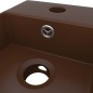 vidaXL Lavandino con Troppopieno in Ceramica Marrone Scuro vidaXL Lavandino con Troppopieno in Ceramica Marrone Scuro