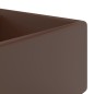 vidaXL Lavabo Troppopieno Cubico Marrone Scuro Opaco 41x41cm Ceramica
