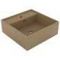 vidaXL Lavabo Troppopieno Quadrato Crema Opaco 41x41cm Ceramica vidaXL Lavabo Troppopieno Quadrato Crema Opaco 41x41cm Ceramica