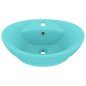 vidaXL Lavabo con Troppopieno Ovale Turchese Opaco 58,5x39 cm Ceramica vidaXL Lavabo con Troppopieno Ovale Turchese Opaco 58,5x39 cm Ceramica