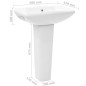 vidaXL Lavandino a Colonna in Ceramica Bianca 580x470x200 mm vidaXL Lavandino a Colonna in Ceramica Bianca 580x470x200 mm