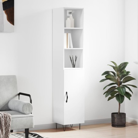 vidaXL Credenza Bianca 34,5x34x180 cm in Legno Multistrato