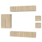 Set Mobili Porta TV 8pz Rovere Sonoma in Legno Multistrato Set Mobili Porta TV 8pz Rovere Sonoma in Legno Multistrato