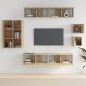 Set Mobili Porta TV 8pz Rovere Sonoma in Legno Multistrato Set Mobili Porta TV 8pz Rovere Sonoma in Legno Multistrato