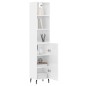 vidaXL Credenza 34,5x34x180 cm in Legno Multistrato Bianco Lucido vidaXL Credenza 34,5x34x180 cm in Legno Multistrato Bianco Lucido