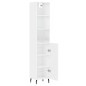 vidaXL Credenza 34,5x34x180 cm in Legno Multistrato Bianco Lucido vidaXL Credenza 34,5x34x180 cm in Legno Multistrato Bianco Lucido