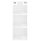 vidaXL Credenza 34,5x34x180 cm in Legno Multistrato Bianco Lucido vidaXL Credenza 34,5x34x180 cm in Legno Multistrato Bianco Lucido