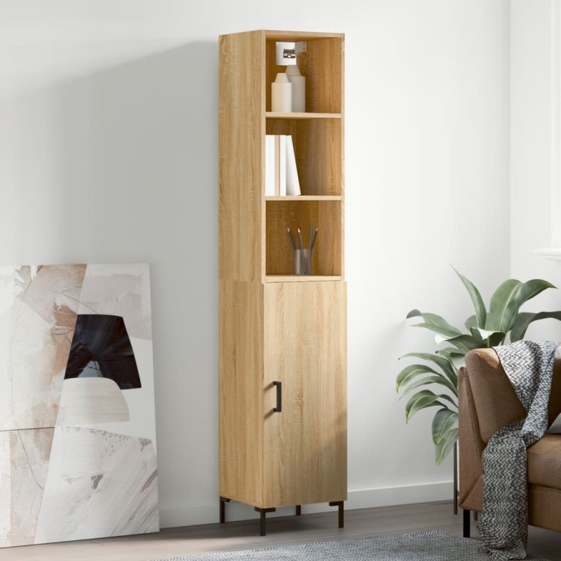 vidaXL Credenza Rovere Sonoma 34,5x34x180 cm in Legno Multistrato