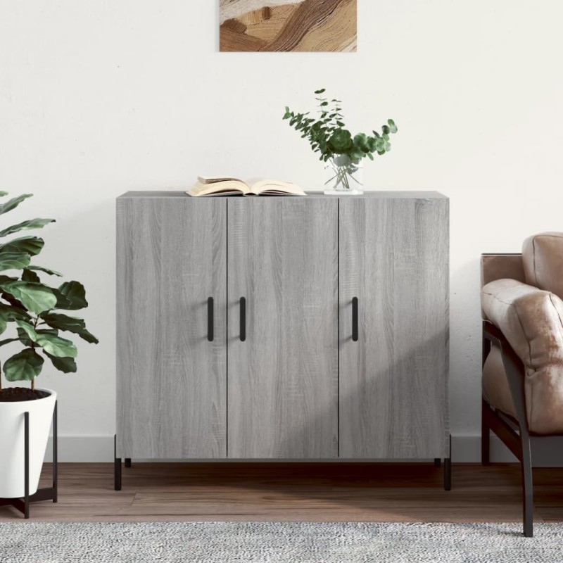 vidaXL Credenza Grigio Sonoma 90x34x80 cm in Legno Multistrato vidaXL Credenza Grigio Sonoma 90x34x80 cm in Legno Multistrato
