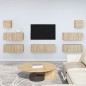 Set di Mobili Porta TV 7 pz Rovere Sonoma in Legno Multistrato Set di Mobili Porta TV 7 pz Rovere Sonoma in Legno Multistrato