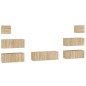 Set di Mobili Porta TV 7 pz Rovere Sonoma in Legno Multistrato Set di Mobili Porta TV 7 pz Rovere Sonoma in Legno Multistrato