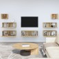 Set di Mobili Porta TV 7 pz Rovere Sonoma in Legno Multistrato Set di Mobili Porta TV 7 pz Rovere Sonoma in Legno Multistrato