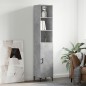 vidaXL Credenza Grigio Cemento 34,5x34x180 cm in Legno Multistrato vidaXL Credenza Grigio Cemento 34,5x34x180 cm in Legno Multistrato