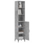 vidaXL Credenza Grigio Cemento 34,5x34x180 cm in Legno Multistrato vidaXL Credenza Grigio Cemento 34,5x34x180 cm in Legno Multistrato