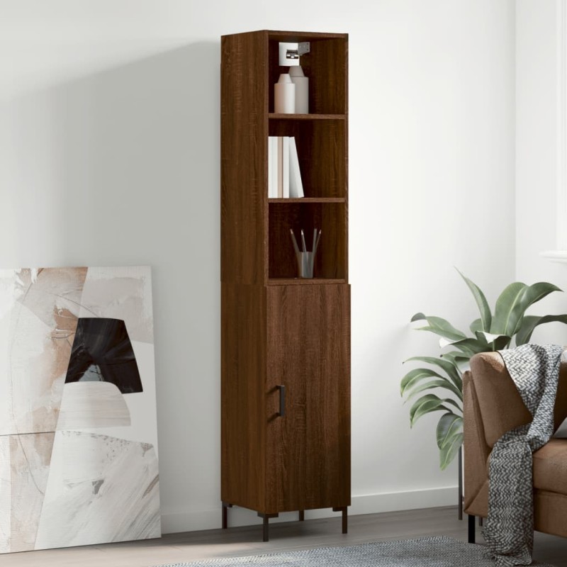 vidaXL Credenza Rovere Marrone 34,5x34x180 cm in Legno Multistrato vidaXL Credenza Rovere Marrone 34,5x34x180 cm in Legno Multistrato