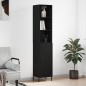 vidaXL Credenza Nera 34,5x34x180 cm in Legno Multistrato vidaXL Credenza Nera 34,5x34x180 cm in Legno Multistrato