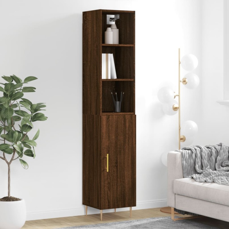 vidaXL Credenza Rovere Marrone 34,5x34x180 cm in Legno Multistrato vidaXL Credenza Rovere Marrone 34,5x34x180 cm in Legno Multistrato