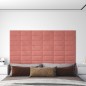 Pannelli Murali 12 pz Rosa 30x15 cm in Velluto 0,54 m² Pannelli Murali 12 pz Rosa 30x15 cm in Velluto 0,54 m²