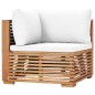 vidaXL Set Divani da Giardino 5 pz con Cuscini Crema in Legno di Teak