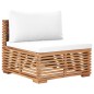 vidaXL Set Divani da Giardino 5 pz con Cuscini Crema in Legno di Teak