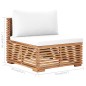 vidaXL Set Divani da Giardino 5 pz con Cuscini Crema in Legno di Teak