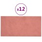 Pannelli Murali 12 pz Rosa 30x15 cm in Velluto 0,54 m² Pannelli Murali 12 pz Rosa 30x15 cm in Velluto 0,54 m²