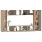 vidaXL Set Mobili Porta TV 8pz Rovere Sonoma in Legno Multistrato