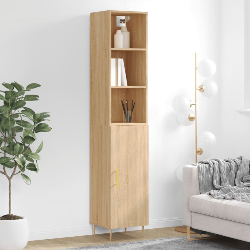 vidaXL Credenza Rovere Sonoma 34,5x34x180 cm in Legno Multistrato vidaXL Credenza Rovere Sonoma 34,5x34x180 cm in Legno Multistrato