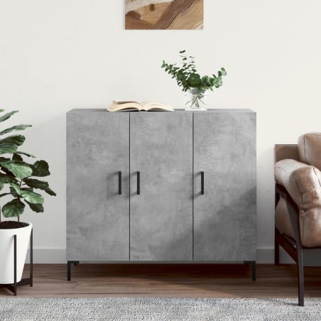 vidaXL Credenza Grigio Cemento 90x34x80 cm in Legno Multistrato